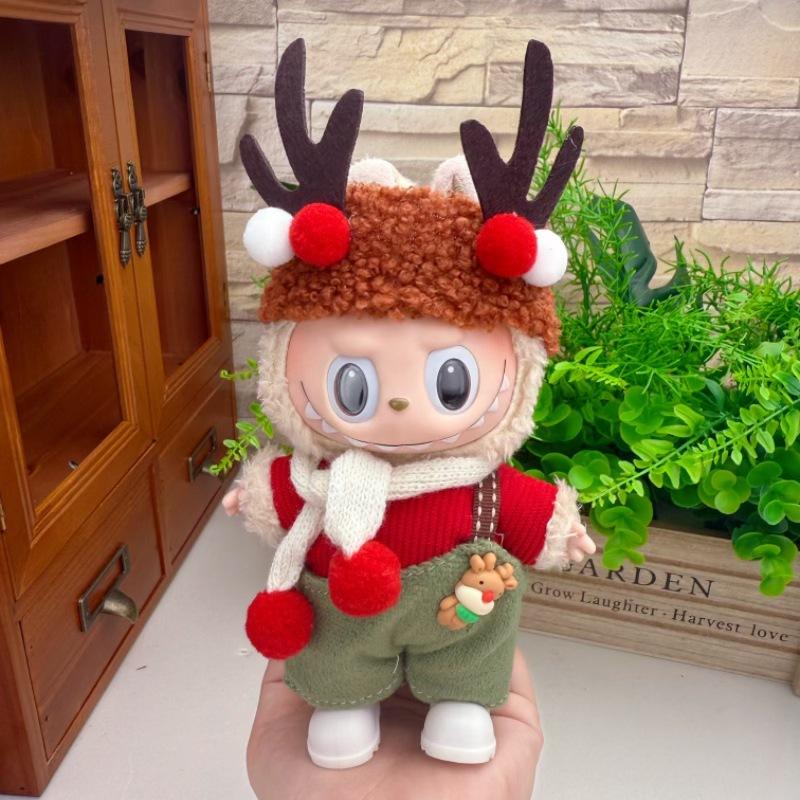 

LBB Accessories Clothes Suitable for V1 V2 V3 V4 Christmas Deer Set Labubu Red Clothing Christmas Fashion Gift only Clothes