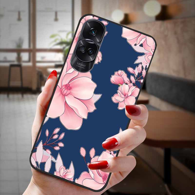 For Honor 90 Lite 5G Case 3D Flower Relief Emboss Silicon Back Cases For Honor 90 Cover Honor90 Pro 90Pro 90Lite Soft Protective