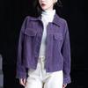 Damen Cordjacke - Herbst 2024 Kurze einfarbige Oberbekleidung