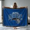 Orlando Magic Logo Print Flannel Blanket High Quality Warm Comfortable Cover for All Seasons Perfect for Gifts Home Decor