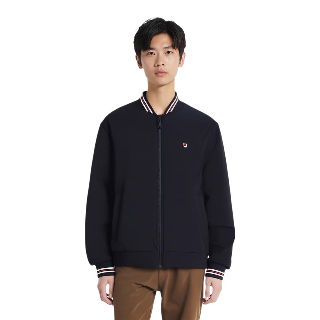 Fila Heritage Classic Comfortable Soft Baseball Collar Cardigan Cotton Jacket Men Jackets Legendary-Blue F11M548912FNV