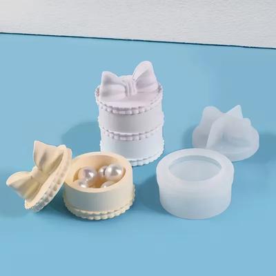 Kreatywne pudełko do przechowywania Silikonowa forma DIY Kryształowa Żywica Epoksydowa UV Forma pudełka do przechowywania z kokardką Narzędzia do tworzenia pudełek na prezenty i biżuterii