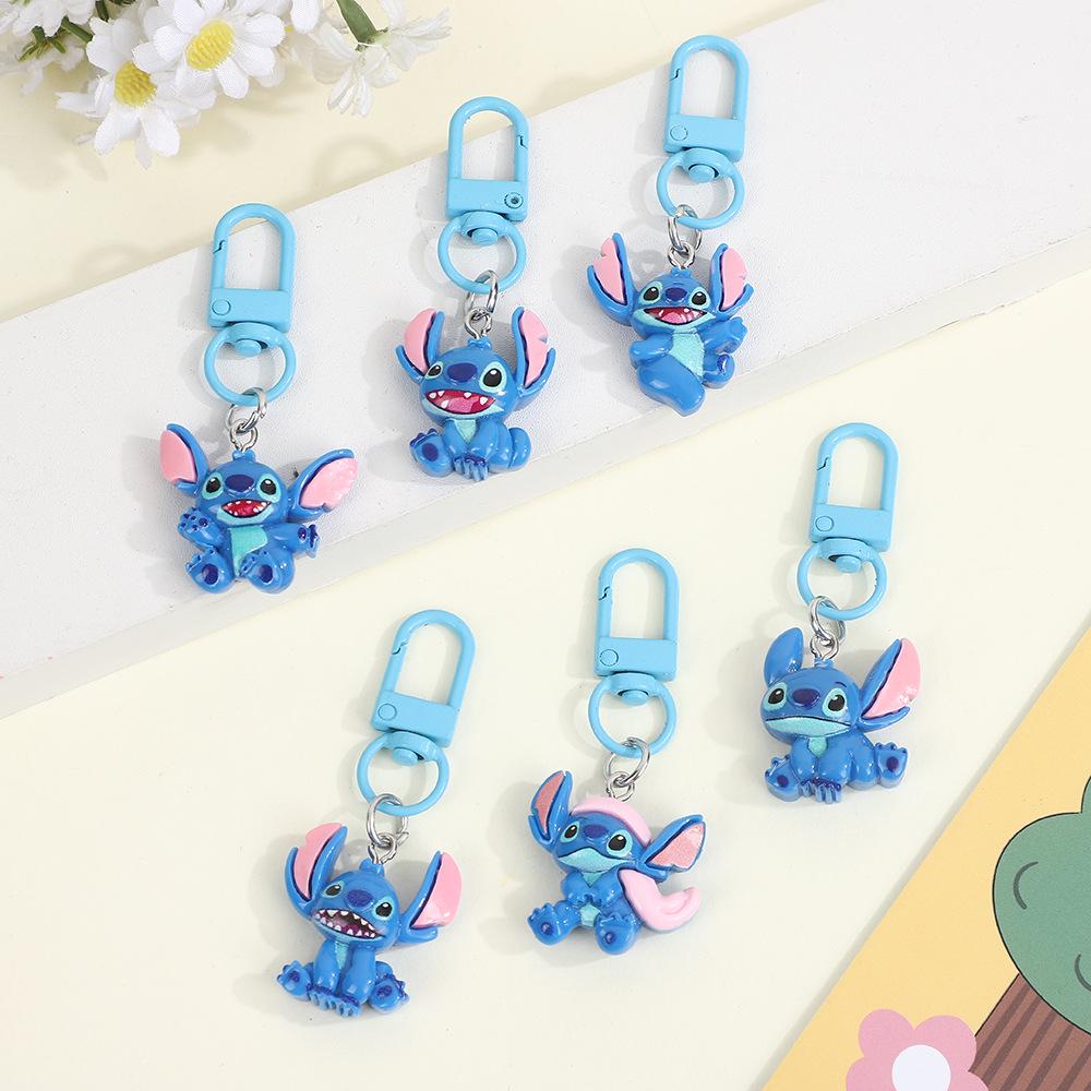 Resin Stitch Keychain Pendant: Cute Cartoon Accessory for Girls Bags, Backpacks, Gifts for Couples & Friends