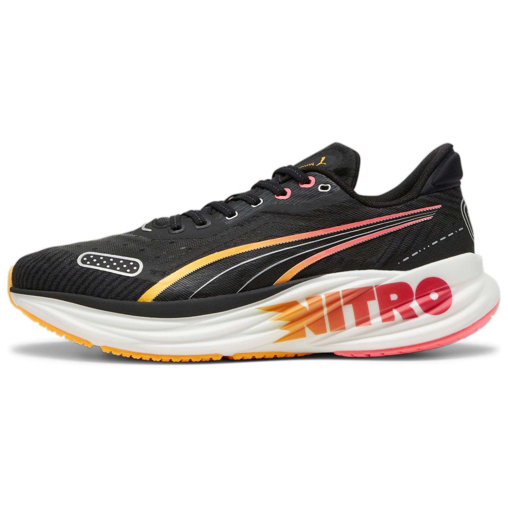 Puma Magnify Nitro Tech 2 Black Sun Stream Men Sneakers Sunset-Glow 309699-01 40.5