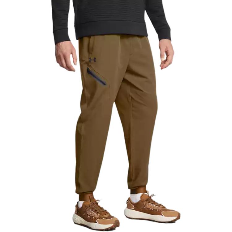 Under Armour Woven Series Vibe Solid Fashion Comfortable Soft Casual Pants Men pants Coyote 1386557-498