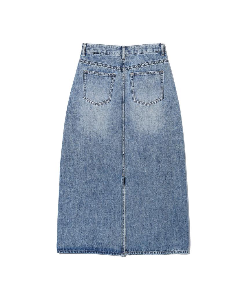 UCLA Women'S Basic Brushed Denim Long Skirt [Md-Indigo](Uc6Ds50)