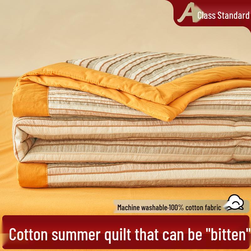 2026 Summer A-Class 100% Pure Cotton Skin-Friendly Jacquard Quilt 150x200cm Single Quilt