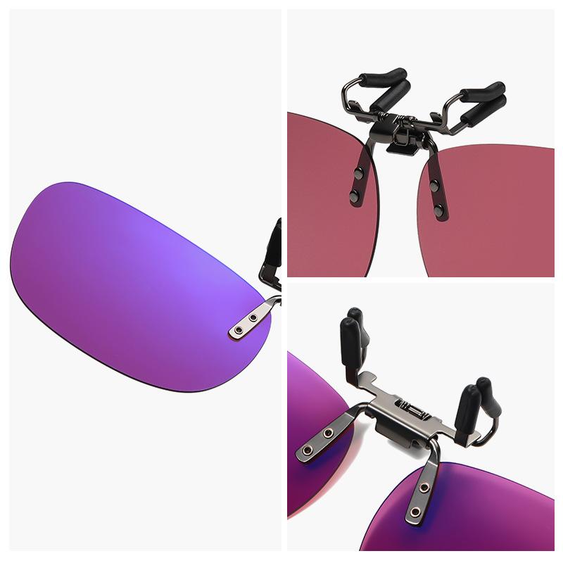 Occhiali da sole a clip quadrati 2026 Donna Lenti polarizzate rosse UV400 Uomo Clip per occhiali Antiriflesso Occhiali vintage Occhiali HD a clip