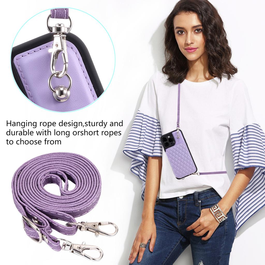 Crossbody Kožená peněženka Slot na karty Flipové magnetické pouzdro pro Samsung S23 S22 S21Ultra Plus A14 A54 A53 iPhone 15 14 Plus 13 12 Pro Max 11 XR 8 7 6S Plus