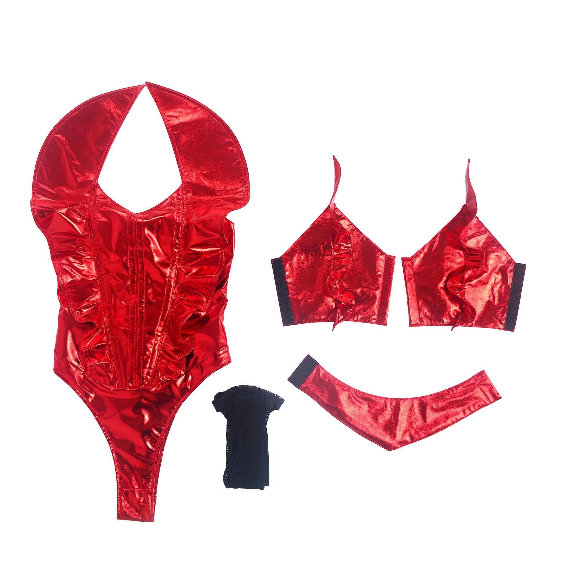 

Опасная улыбка Женский красный сценический костюм певицы для косплея - Хэллоуин издание Medium