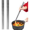 2 Pairs 12.6 Inches (32cm) Cooking Extended Chopsticks Reble, Fiberglass Chop Sticks for Kitchen Noodles Frying Hotpot, Japanese Chinese Extra Long