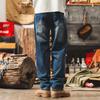 Men's American Retro Ripped Straight-Leg Jeans