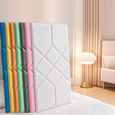 Adesivos de Parede Tatami 3D Anticolisão Papel de Parede Retangular Impermeável Autoadesivo Cabeceira de Cama Bolsa Macia