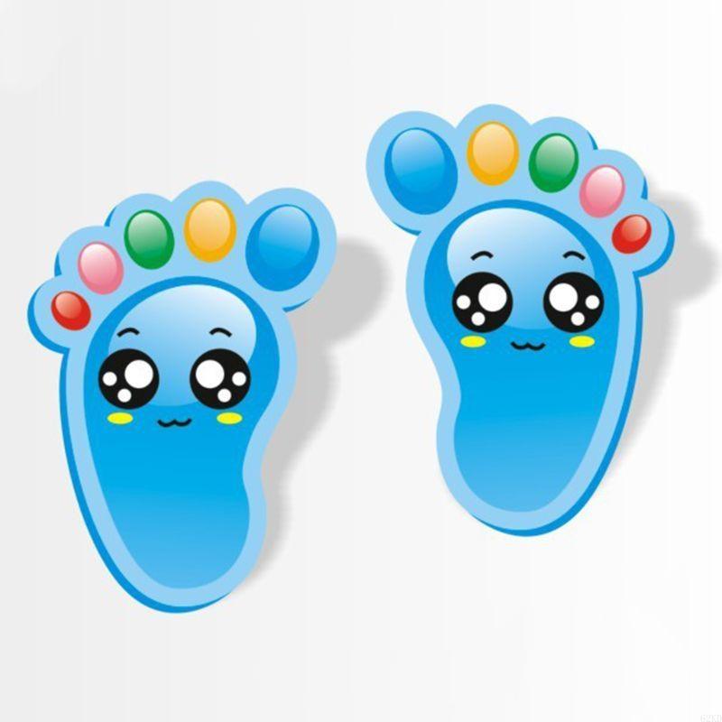 62KD 15 párů Dětské podlahové samolepky Dětský pokoj Ložnice Obývací pokoj Samolepicí Obtisky s otisky stop pro sociální odstup