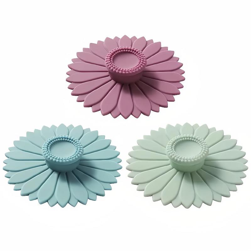 3/6PCS Sunflower Silicone Cup Cover, Multifunctional Dustproof, Suitable for Tea Cups, Coffee Cups, Mugs, Glass Ceramic Cups