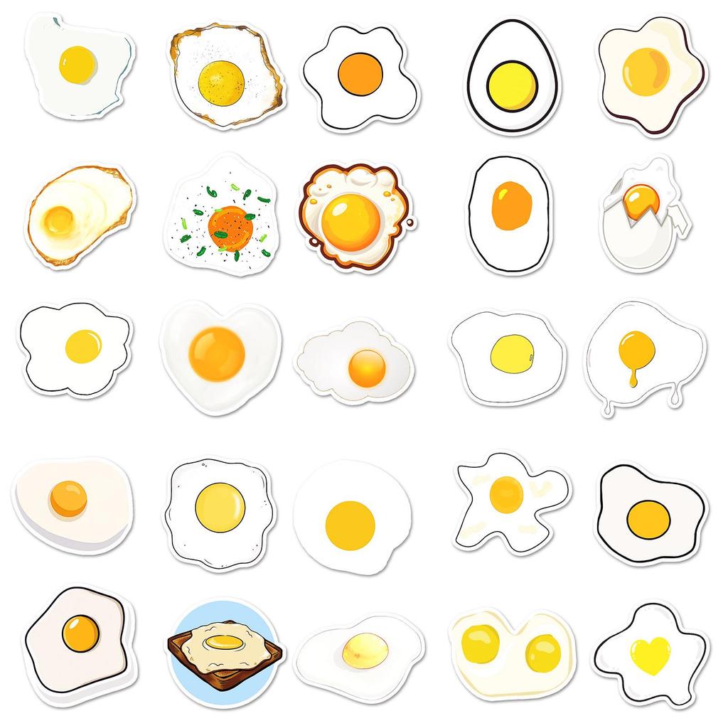 50pcs Cartoon Egg Stickers for DIY Decoration and Journaling