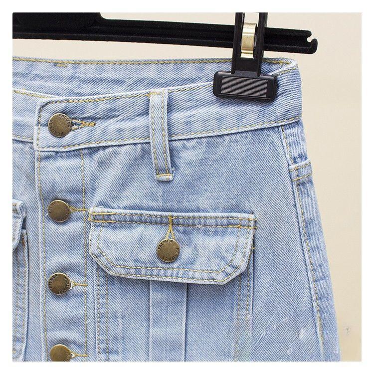 Women's Spring and Summer  Wide Leg Slim Split Package Hip Denim Sexy High Waist Skirt KTB