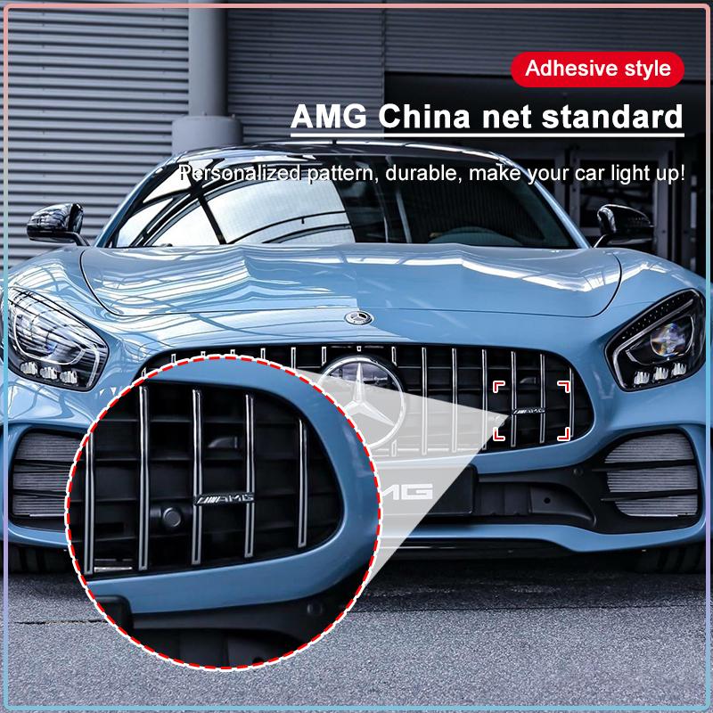 AMG Logo Car Front Grille Badge Emblem Auto Exterior Accessories For Mercedes Benz W205 W177 W212 W213 W221 W220 W176 ML G63 E63 GT