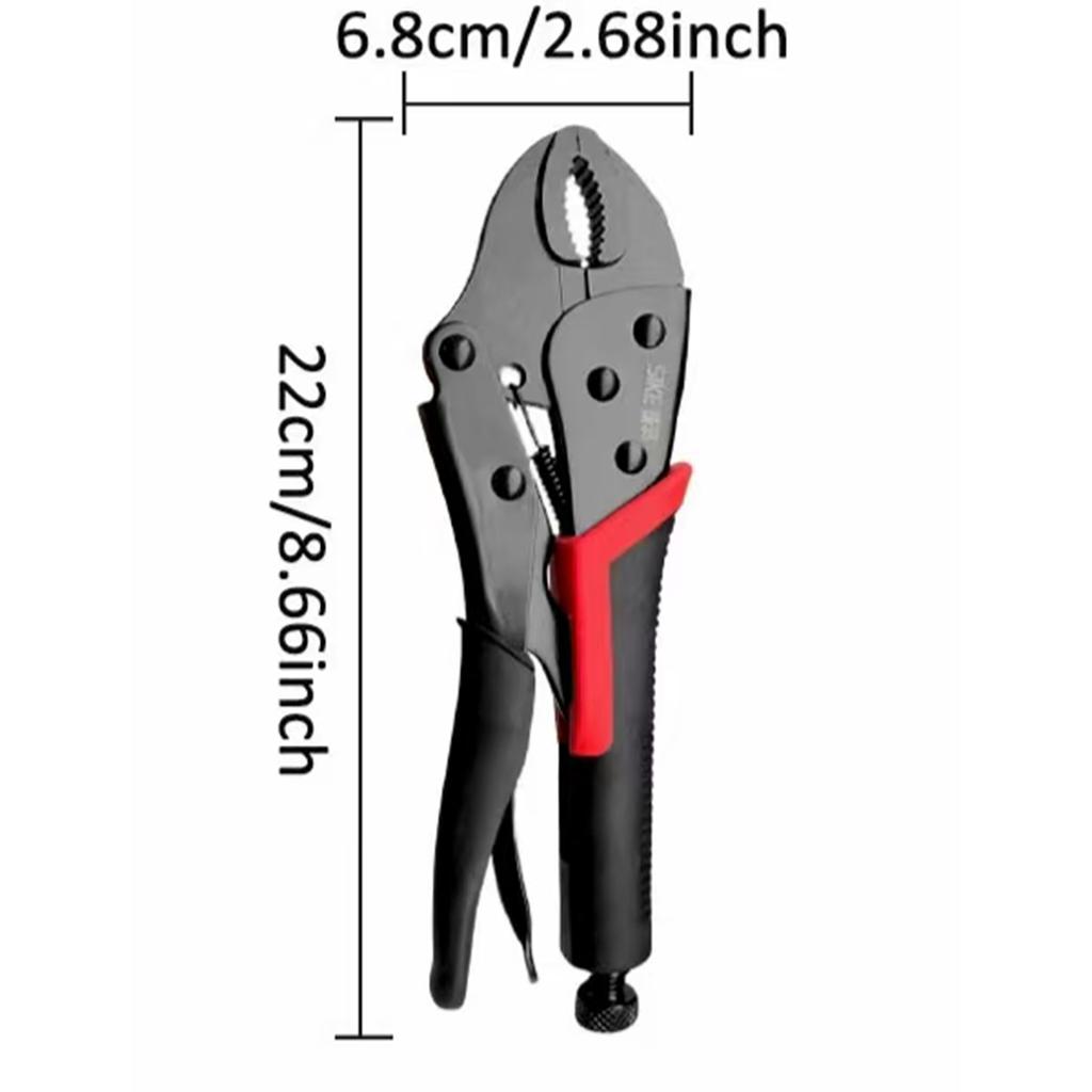 1-pack Heavy-duty Manual Locking Pliers, 10-inch Electrophoresis Straight and Round Jaw Locking Pliers