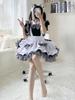 Maid Gothic Lolita Check Plus 2XL [FULINE] Costume, Cosplay, Cross-Dressing, Cute, Dress, Black, Size,