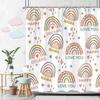 Beautiful Love Rainbow Shower Curtain Gift Idea Bohemian Printed Pattern Polyester Fabric Bath Curtain Bathroom Decor With Hooks
