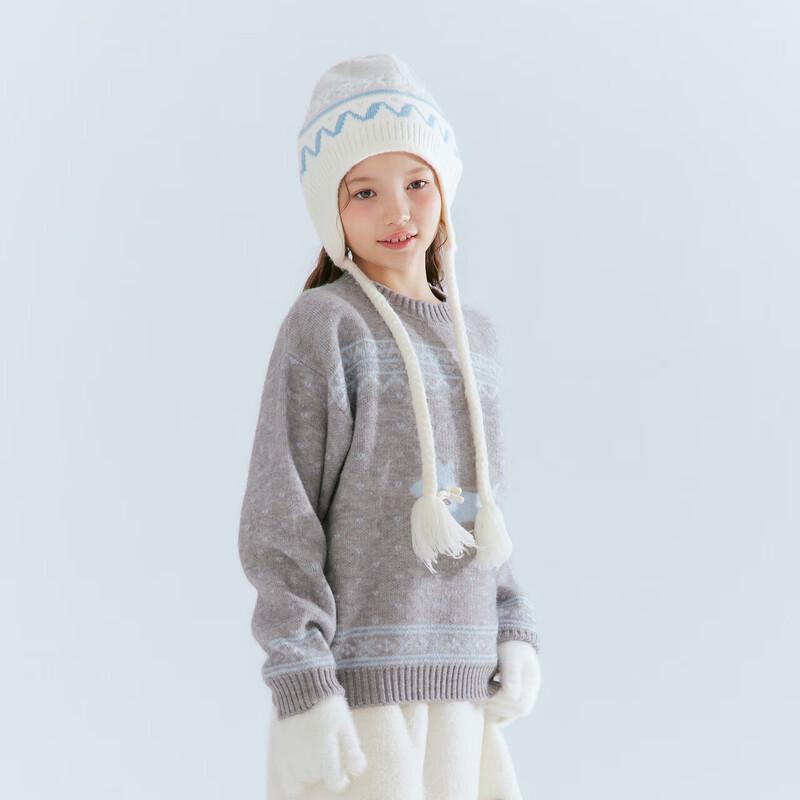 DEESHA Girls Jacquard Round Neck Sweater 120