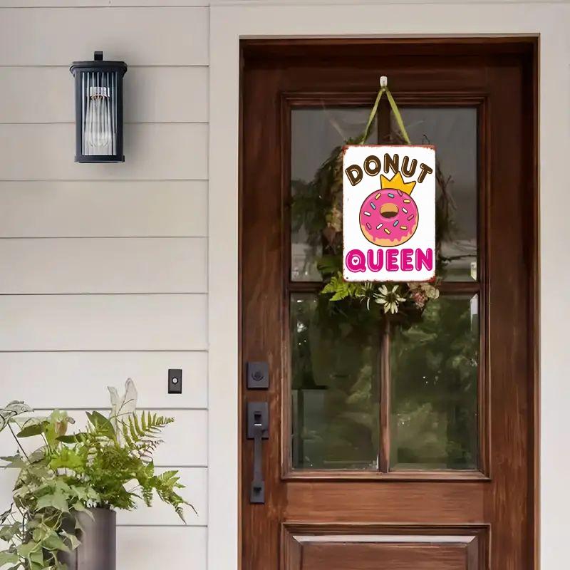 2D 1pc Donut Queen Retro Metal Tin Sign, Iron Wall Art Decor, Vintage Style Hanging Picture for Home, Kitchen, Cafe - 8x12 Inche