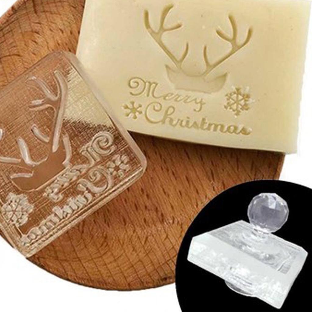 Soap Making Acrylic Stamps Christmas Series Transparent Handmade Soap Seal Stamp