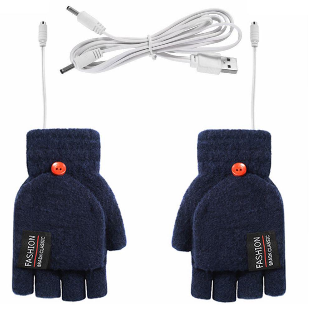 Electric Heated Gloves Hand Warmers Mittens Heater Rechargeable USB Reusable Winter Warm Heating Laptop for Sports Skiing Gloves