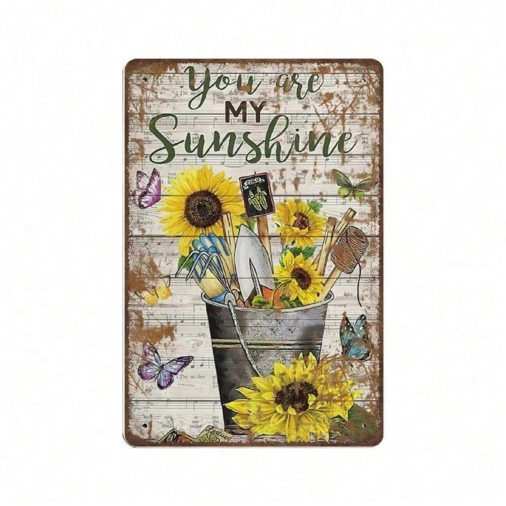 Vintage You Are My Sunshine Metal Poster Wall Decor for Living Room
