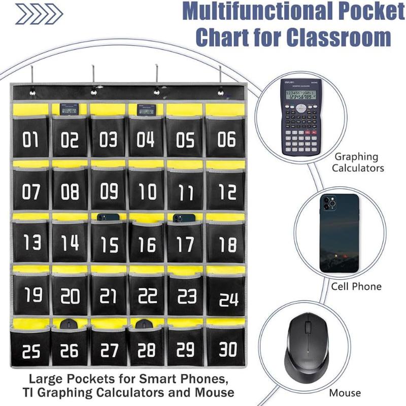Wandmontierter Telefonorganizer Mehrere Taschen 24 Fächer Hängende Tasche für Lagerung im Klassenzimmer oder Büro