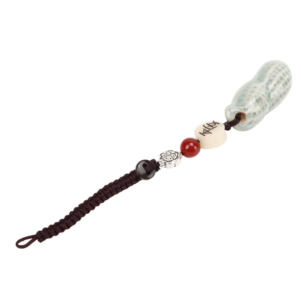 Erdnuss Schlüsselanhänger Porzellanperlen DIY Attraktiv Dekorativ Praktisch Niedlicher Stil Hängeanhänger für