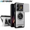 KEYSION Magnetic Phone Case for ZTE Nubia Neo 3 5G Slide Camera Protection Upright Kickstand Shockproof Cover for Nubia Neo 3 5G