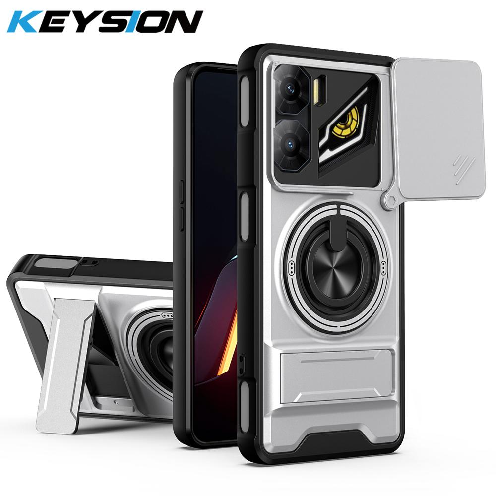 KEYSION Magnetic Phone Case for ZTE Nubia Neo 3 5G Slide Camera Protection Upright Kickstand Shockproof Cover for Nubia Neo 3 5G