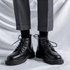 men casual business office formal dress natural leather boots lace up platform shoe cowboy ankle boot spring autumn botas hombre