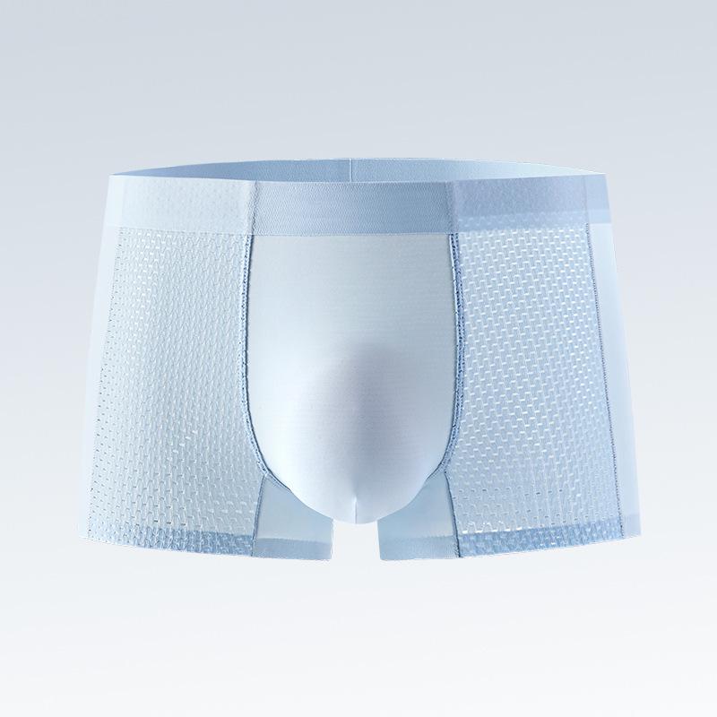 

Ice Silk Men s Seamless Boxer Briefs, Antibacterial Summer Shorts with Paclitaxel Crotch XXL
