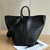 Damen gewebte Textur Tragetasche Große Kapazität Weiches Leder Schulter Crossbody Tägliche Nutzung