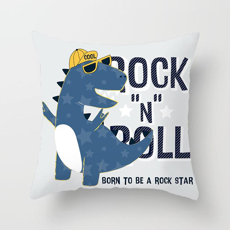 Cartoon Dinosaur Pillow Cover Children's Room Decorative Pillow Cushion Cover