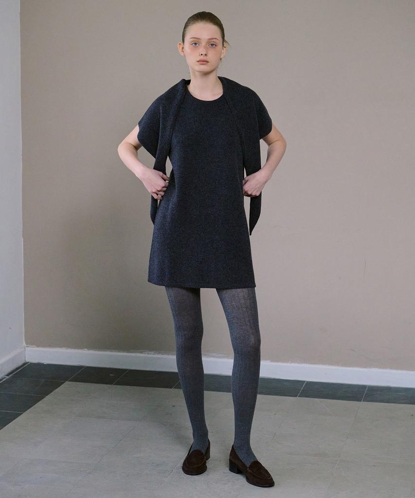 Awi Wool Knit Dress_Charcoal