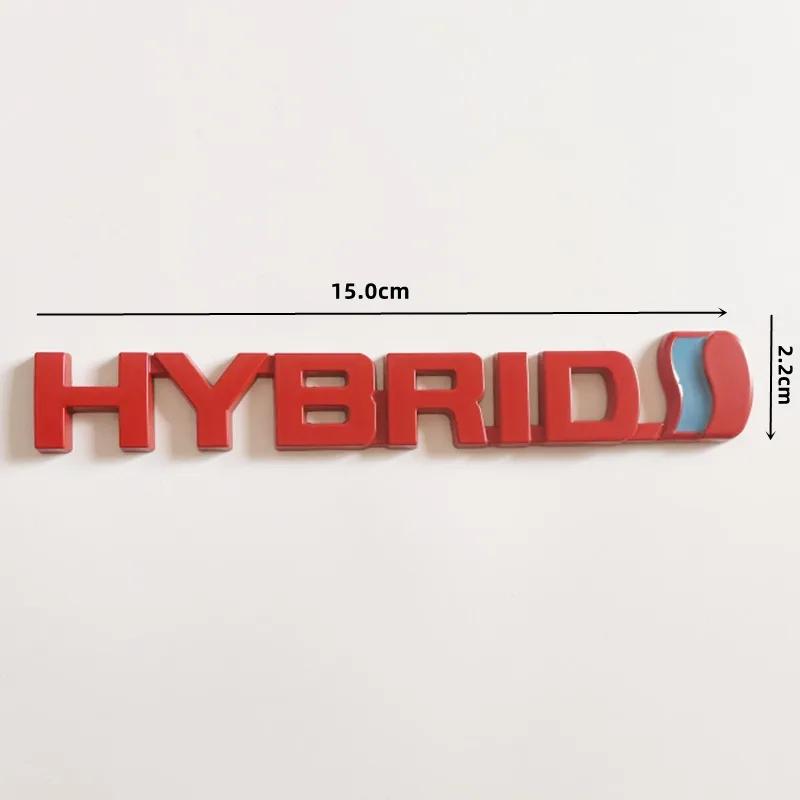1Pc 3D Metal HYBRID Logo Side Fender Rear Trunk Emblem Badge Car Sticker Decals For  Prius Camry Crown Auris Rav4s TRD
