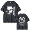 T-shirt Grafica Viso Aphex Twin Stampa Album Richard D James T-shirt Unisex Moda Donna Magliette a Manica Corta Pop Elettronico