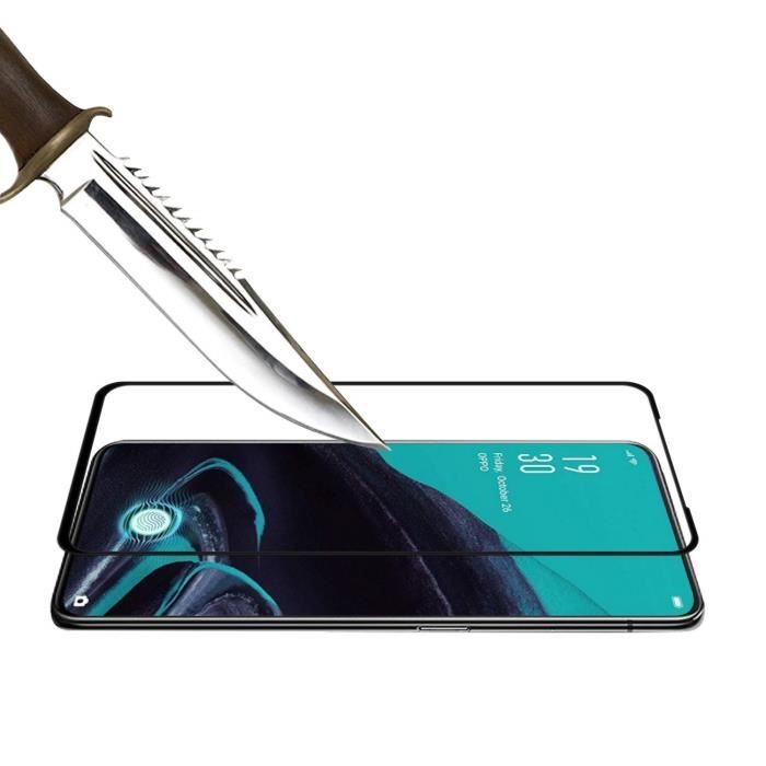 Tempered Glass - Phonillico® - OPPO RENO 2 - Transparent - Black Edge - Scratch Resistant