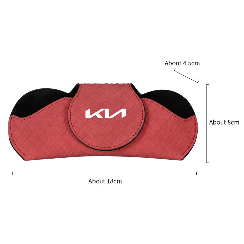 AABIV1 Car Visor Glasses Case For KIA K5 K2 K3 Ceed Sportage Rio 3 Proceed Sedona Forte Cerato Venga Magnetic Leather Sunglasses Holder