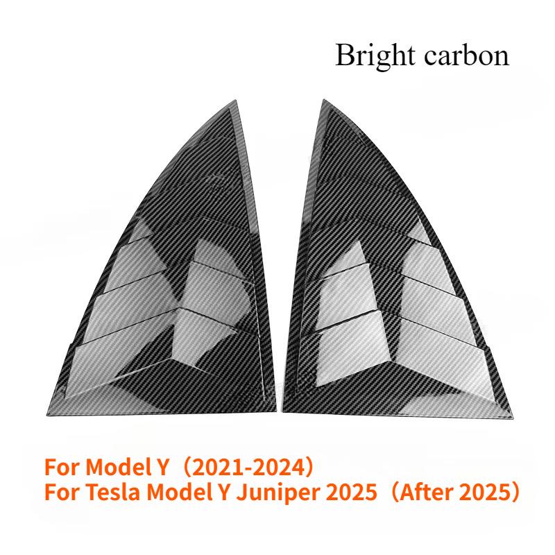 Rear Side Blinds Window for Tesla Model Y/Y Juniper Rear Triangle Window Spoiler Louver Shutter Cover Sports Car Accessories