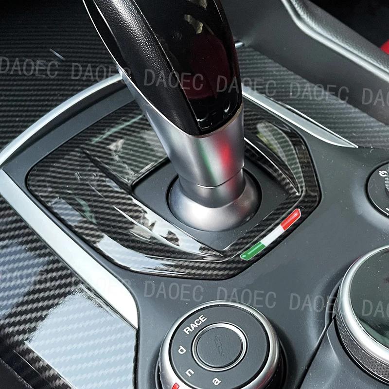 EIAQC1 Car Gear Shift Kit Italian Flag Decoration 3D Stickers for Alfa Romeo Stelvio Giulia Switch Knob Decoration Car Accessories