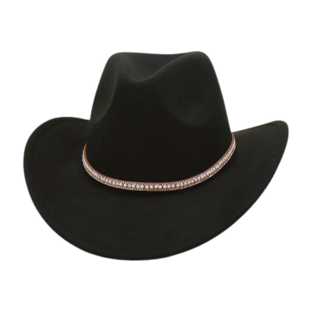 Tibetan Jazz Hat Woolen Shiny Belt Celebrity Style Retro Cowboy Hat Western Cowboy Hat