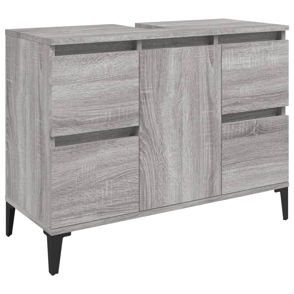 Bathroom Vanity Unit Grey Sonoma 80 X 33 X 60 Cm Particleboard