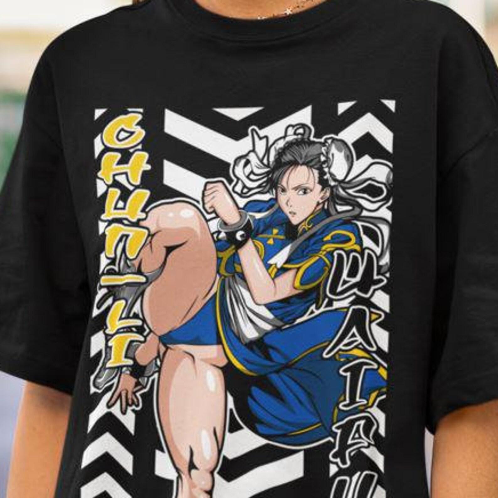 Unisex Chun Li SF2 Retro Gaming T shirt, Vintage Anime Waifu Shirt S