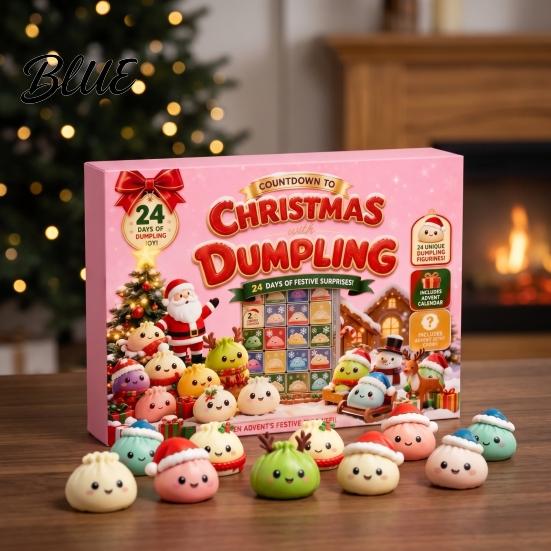 Soft Squeeze Toys Box with Advent Calendar Christmas Toy for Anxiety 24-Day Countdown Mini Stress