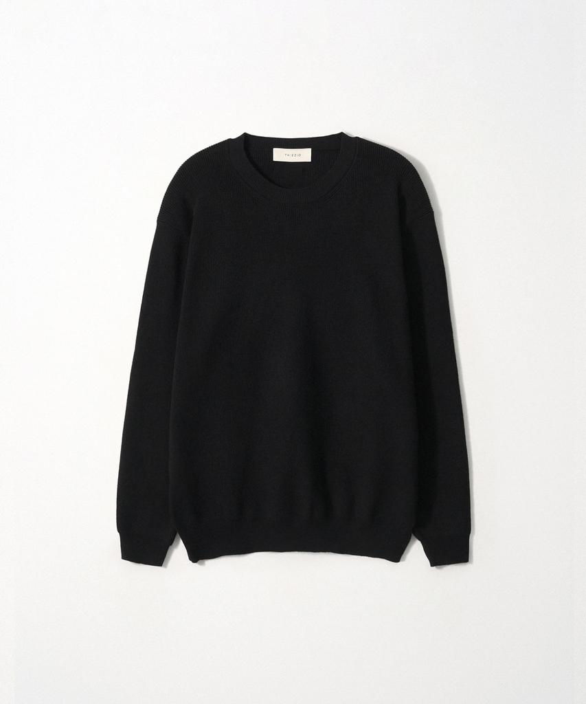 EZIO Formal Rib Round Knit_Black